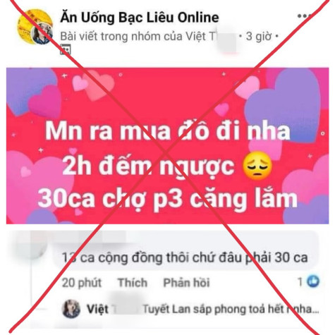 Mời làm việc đối tượng đăng tin sai sự thật về việc phong tỏa TP. Bạc Liêu