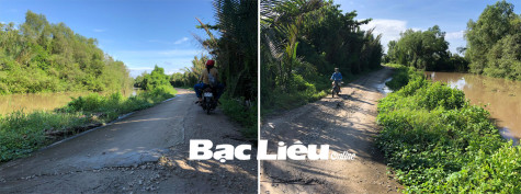 Cần khắc phục đoạn đường bị sụt lún