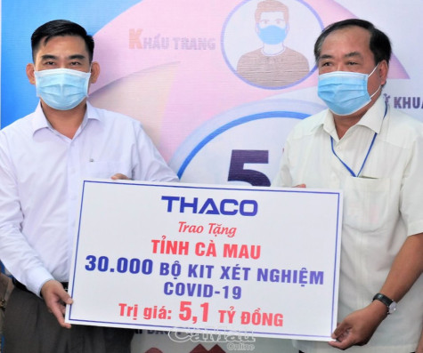 Công ty Cổ phần ô tô Trường Hải tặng Cà Mau 30.000 kit xét nghiệm Covid-19