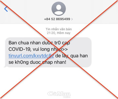 Cảnh giác tin nhắn lừa đảo về việc nhận trợ cấp ảnh hưởng dịch Covid-19