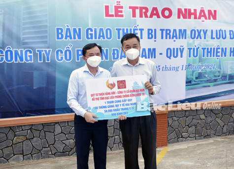 Tiếp nhận bàn giao Trạm chiết nạp ôxy lưu động từ Công ty cổ phần Đại Nam