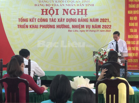 Tòa án Nhân dân tỉnh: Triển khai nhiệm vụ công tác Đảng năm 2022