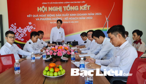 Công ty Cổ phần Năng lượng Hacom Bạc Liêu: Đặt chỉ tiêu sản xuất điện năng đạt trên 252 triệu kWh trong năm 2022