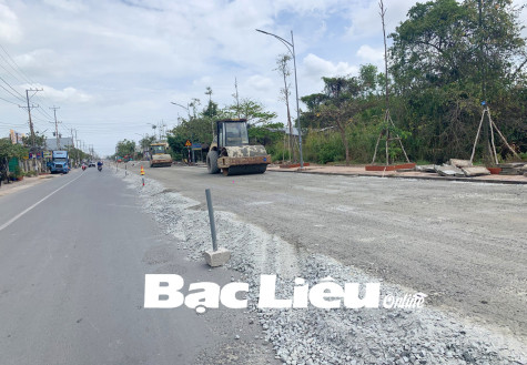 Dự án xử lý chống ngập tuyến Quốc lộ 1A qua huyện Hòa Bình, TX. Giá Rai: Sẽ hoàn thành trước mùa mưa năm 2022
