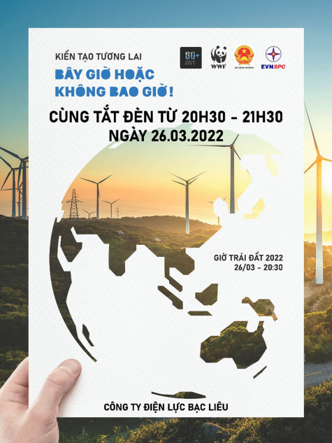 Công ty Điện lực Bạc Liêu hưởng ứng sự kiện Giờ Trái đất 2022