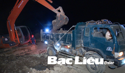 Bắt quả tang vụ khai thác đất trái phép