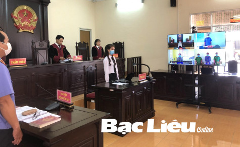 TAND tỉnh Bạc Liêu lần đầu tiên mở phiên tòa xét xử theo hình thức trực tuyến