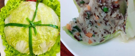 Cải thảo cuộn thịt hấp