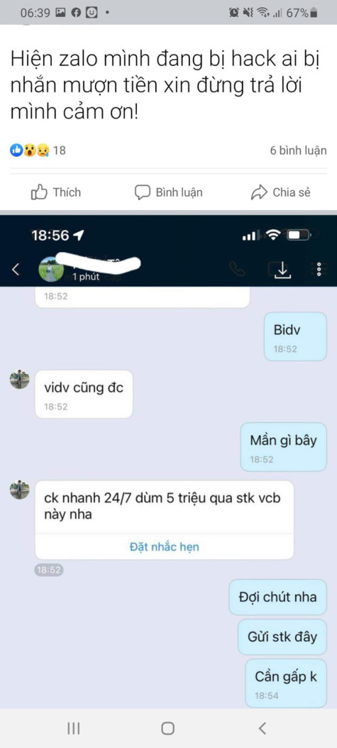 Cảnh báo giả mạo Zalo và thế chấp tài khoản iCloud vay tiền