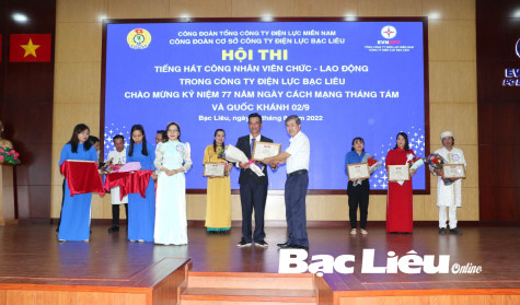 Công ty Điện lực Bạc Liêu tổ chức hội thi Tiếng hát công nhân viên chức - lao động chào mừng Quốc khánh 2/9