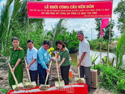 Hội Phụ nữ Công an tỉnh vận động xây dựng 2 cầu giao thông nông thôn