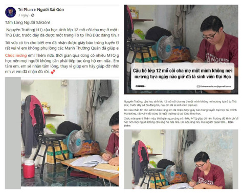 Cậu học trò nghèo mồ côi đã đạt được ước mơ