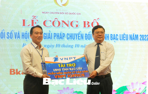 Tập đoàn VNPT: Trao tặng phần mềm VNPT iOffice cho UBND tỉnh Bạc Liêu nhân Ngày chuyển đổi số (10/10)