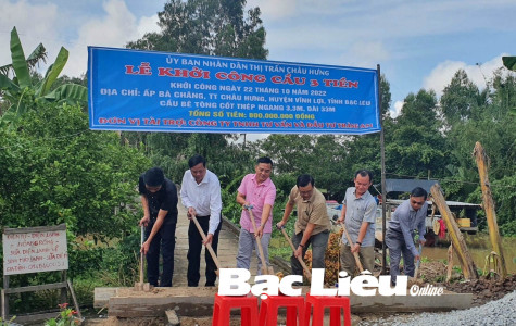 Huyện Vĩnh Lợi: Xây cầu nối thị trấn Châu Hưng và xã Hưng Hội