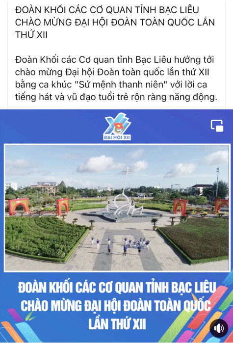 1.200 ca sĩ, nghệ sĩ, đoàn viên - thanh niên cùng hát ca khúc Đại hội Đoàn toàn quốc lần thứ XII