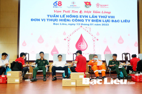Hiến máu tình nguyện hưởng ứng Chương trình Tuần lễ hồng EVN lần thứ VIII