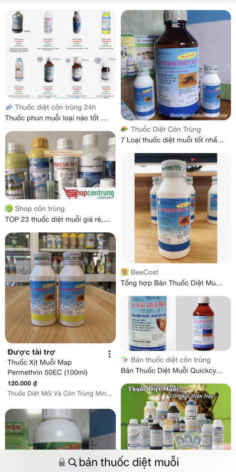 Cẩn thận với thuốc diệt côn trùng, diệt khuẩn