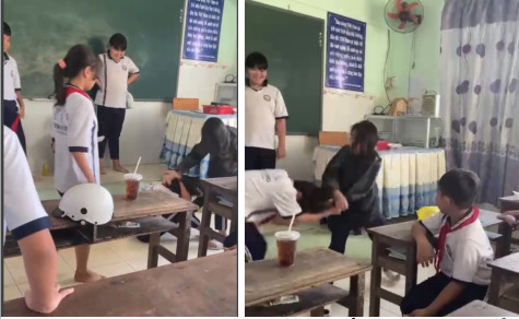 TP. Bạc Liêu: Lan truyền clip 2 nữ sinh đánh bạn ngay tại lớp