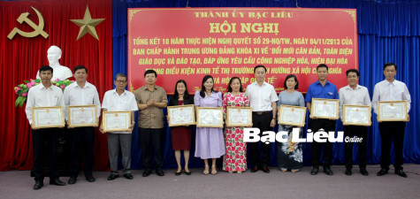 TP. Bạc Liêu: Tổng kết 10 năm thực hiện Nghị quyết 29 về đổi mới căn bản, toàn diện GD-ĐT