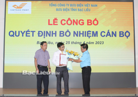 Bổ nhiệm ông Sơn Minh Vương làm Giám đốc Bưu điện tỉnh Bạc Liêu