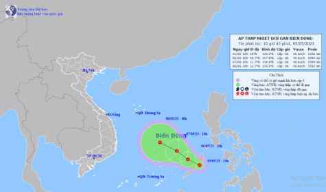 Áp thấp nhiệt đới đầu tiên năm 2023 chính thức đi vào Biển Đông