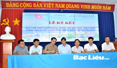 Ký kết Quy chế phối hợp quản lý, khai thác và bảo vệ công trình thủy lợi liên tỉnh vùng ĐBSCL
