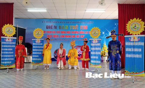 TP. Bạc Liêu: Hơn 100 học sinh tham gia “Diễn đàn trẻ em năm 2023”