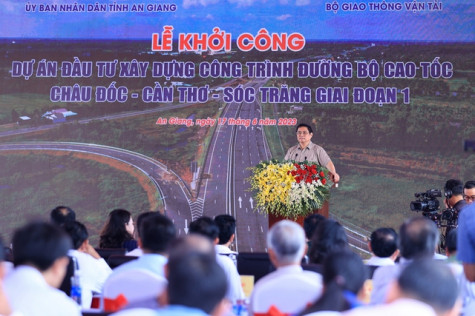 Thủ tướng phát lệnh khởi công tuyến cao tốc gần 45.000 tỷ đồng tại ĐBSCL