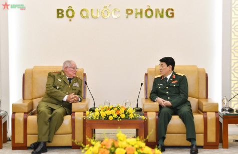 Đại tướng Lương Cường hội kiến Bộ trưởng Bộ các Lực lượng vũ trang cách mạng Cuba