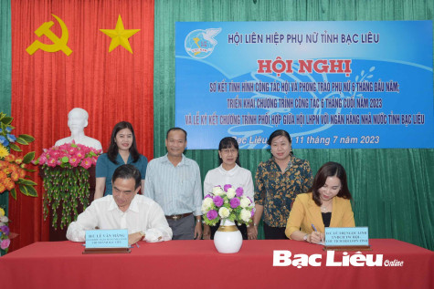 Hội LHPN tỉnh và Ngân hàng Nhà nước tỉnh Bạc Liêu ký kết chương trình phối hợp giai đoạn 2023 - 2027