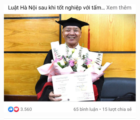 Cụ ông U80 tốt nghiệp đại học