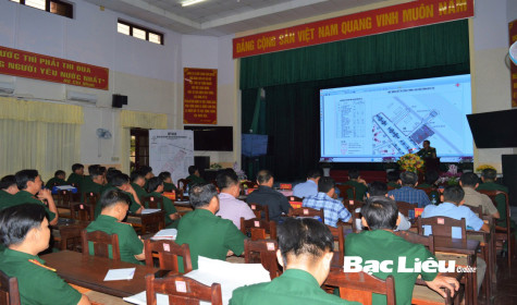 Hội nghị báo cáo Dự án xây dựng Khu luyện tập chuyển trạng thái sẵn sàng chiến đấu, huấn luyện, diễn tập khu vực phòng thủ tỉnh Bạc Liêu