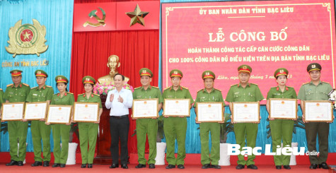 Bạc Liêu: Hoàn thành cấp Căn cước công dân đủ điều kiện trên địa bàn tỉnh
