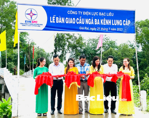Công ty Điện lực Bạc Liêu: Hỗ trợ xây cầu nông thôn tại xã Tân Thạnh