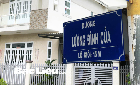 Cần sửa lại tên đường cho đúng tên của Anh hùng Lao động Lương Định Của