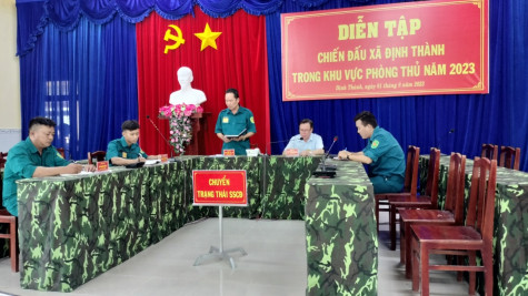 Xã Định Thành (huyện Đông Hải) diễn tập chiến đấu trong khu vực phòng thủ