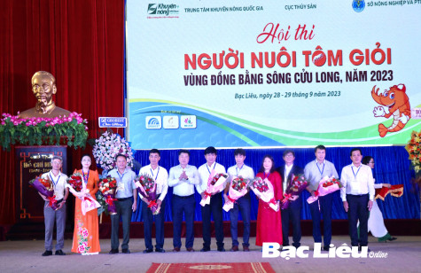 Hội thi Người nuôi tôm giỏi vùng Đồng bằng sông Cửu Long: Bạc Liêu đoạt giải Nhất