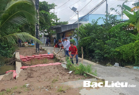TP. Bạc Liêu: Bảo vệ thi công cầu Ông Đực thuộc Phường 8