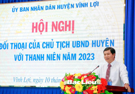 ​Chủ tịch UBND huyện Vĩnh Lợi đối thoại với hơn 100 đoàn viên - thanh niên