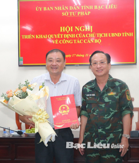 Tái bổ nhiệm chức danh Giám đốc Sở Tư pháp với ông Vưu Nghị Bình