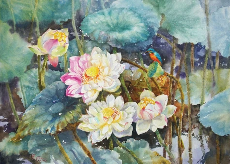 Ngắm hoa qua tranh Phạm Thơm