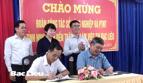Sở NN&PTNT 2 tỉnh Ninh Bình và Bạc Liêu ký kết chương trình hợp tác giai đoạn 2024- 2025