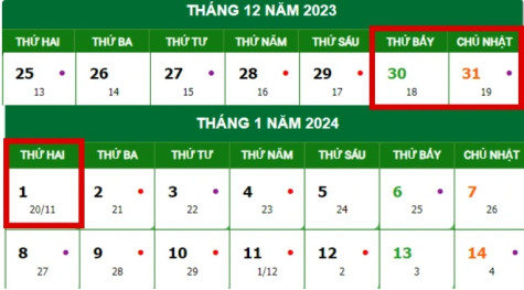 Lịch nghỉ tết Dương lịch 2024 của học sinh, sinh viên cả nước