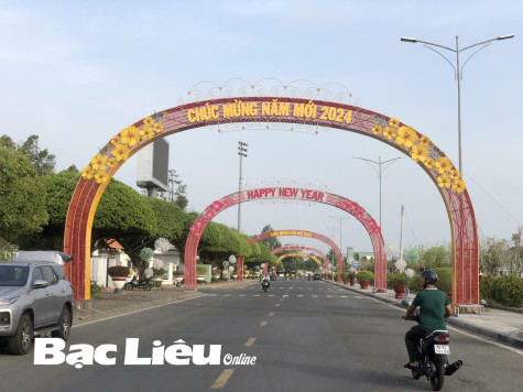 TP. Bạc Liêu: Làm đường hoa và “Chợ quê ngày Tết” tại đường 30/4