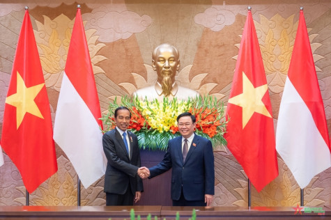 Chủ tịch Quốc hội Vương Đình Huệ hội kiến Tổng thống Indonesia Joko Widodo
