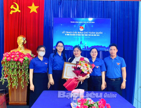 Báo Bạc Liêu đoạt giải Khuyến khích Giải Báo chí toàn quốc về công tác Đoàn và phong trào thanh thiếu nhi năm 2023
