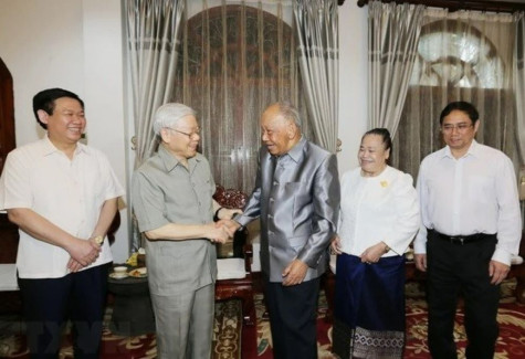 Điện chúc mừng Sinh nhật nguyên Chủ tịch Đảng, nguyên Chủ tịch nước Lào