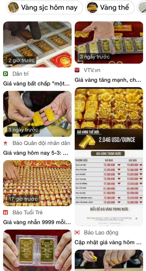 Giá vàng tăng - vật giá cũng tăng theo