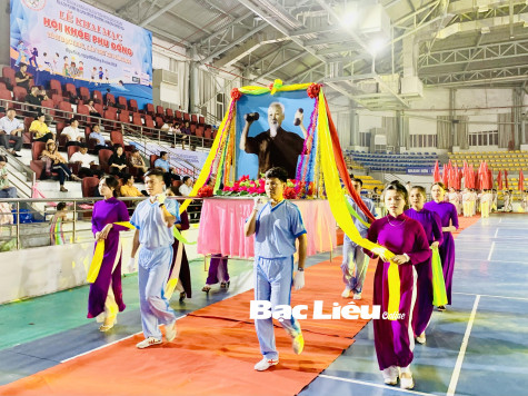 Tổng duyệt chương trình lễ khai mạc Hội khỏe Phù Đổng tỉnh Bạc Liêu lần thứ 12 - năm 2024