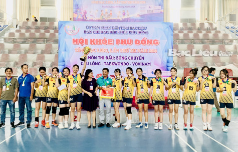Hội khỏe Phù Đổng tỉnh Bạc Liêu lần thứ 12 năm 2024: Nam THPT Điền Hải và nữ THPT Bạc Liêu vô địch môn bóng chuyền